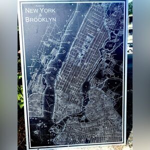Map of Brooklyn/New York metal poster-art